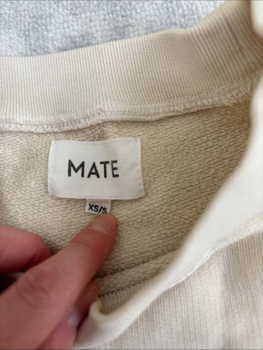 Mate the Label extra long cream sweatshirt XS/S oversized 100% organic cotton